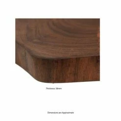 Promo 😍 15 in. L x 1.5 in. Thick Live Edge Round Acacia Round Wooden Cutting Board by MSI ⭐ -Cutlery Sales acacia brown msi cutting boards wsl acacia15x15 fa 1000