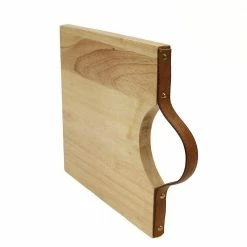 Outlet 🌟 10 in. L x 12 in. W Acacia Cutting Board with Leather Handle by Casa Bellante 👏 -Cutlery Sales acacia wood casa bellante cutting boards cb ra2 44 1000
