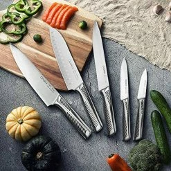 Cheapest 🛒 Cookit 15-Piece Stainless Steel Hollow Handle Kitchen Chef Knife Set with Wooden Block Holder and Manual Sharpener by AndMakers ⭐ -Cutlery Sales andmakers knife sets rb kk201 4f 1000