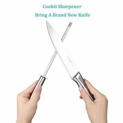 Cheapest 🛒 Cookit 15-Piece Stainless Steel Hollow Handle Kitchen Chef Knife Set with Wooden Block Holder and Manual Sharpener by AndMakers ⭐ -Cutlery Sales andmakers knife sets rb kk201 76 1000