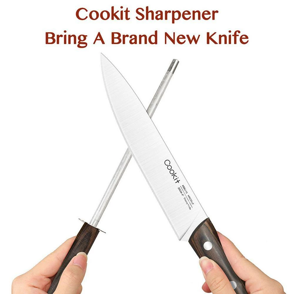 Cheapest 🎁 Cookit 15-Piece Wooden Handle Stainless Steel Blade Kitchen Knife Set with Wooden Block Holder and Manual Sharpener by AndMakers 👏 9 Cheapest 🎁 Cookit 15-Piece Wooden Handle Stainless Steel Blade Kitchen Knife Set with Wooden Block Holder and Manual Sharpener by AndMakers 👏 - Image 7