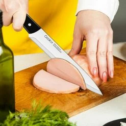 Cheap 😀 Cookit 15-Piece ABS Handle Stainless Steel Blade Knife Set with Pine Block Holder and Manual Sharpener by AndMakers 🎉 -Cutlery Sales andmakers knife sets rb kk203 76 1000