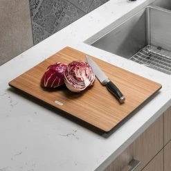 Coupon ⭐ Quatrus 17.4 in. x 11.4 in. Rectangular Wood Cutting Board by Blanco 💯 -Cutlery Sales ash blanco cutting boards 231609 40 1000