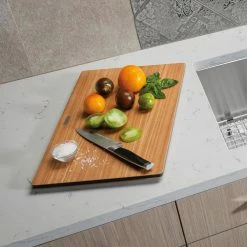 Coupon ⭐ Quatrus 17.4 in. x 11.4 in. Rectangular Wood Cutting Board by Blanco 💯 -Cutlery Sales ash blanco cutting boards 231609 a0 1000