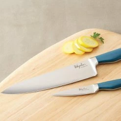Discount 😍 Home Collection Japanese 2-Piece Twilight Teal Steel Cooking Knife Set by Ayesha Curry 😍 -Cutlery Sales ayesha curry knife sets 47056 31 1000