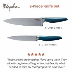 Discount 😍 Home Collection Japanese 2-Piece Twilight Teal Steel Cooking Knife Set by Ayesha Curry 😍 -Cutlery Sales ayesha curry knife sets 47056 4f 1000