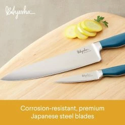 Discount 😍 Home Collection Japanese 2-Piece Twilight Teal Steel Cooking Knife Set by Ayesha Curry 😍 -Cutlery Sales ayesha curry knife sets 47056 fa 1000