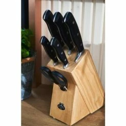 Discount 🤩 Brenta 7-Piece Stainless Steel German Knife Block Set by Ballarini 😉 -Cutlery Sales ballarini knife sets 18540 007 44 1000