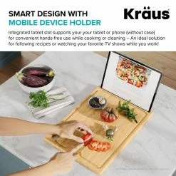 Brand new ๐ฅฐ Solid Rectangular Bamboo Cutting Board with Mobile Device Holder for Workstation Kitchen Sink (16 3/4 x 12) by KRAUS ๐ 18 Brand new ๐ฅฐ Solid Rectangular Bamboo Cutting Board with Mobile Device Holder for Workstation Kitchen Sink (16 3/4 x 12) by KRAUS ๐ -Cutlery Sales bamboo kraus cutting boards kcbt ws103bb 1d 1000