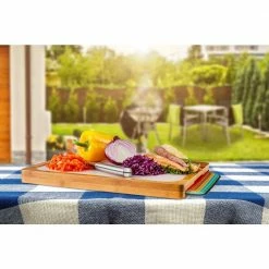 Best deal 😍 1-Piece Bamboo Cutting Board with 7-Color-Coded Food Icon Flexible Cutting Mat Set by Seville Classics 😀 -Cutlery Sales bamboo seville classics cutting boards bmb17076 31 1000