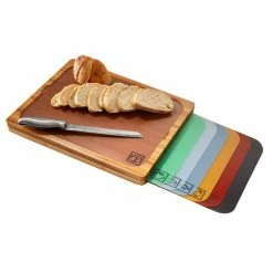 Best deal 😍 1-Piece Bamboo Cutting Board with 7-Color-Coded Food Icon Flexible Cutting Mat Set by Seville Classics 😀 -Cutlery Sales bamboo seville classics cutting boards bmb17076 44 1000
