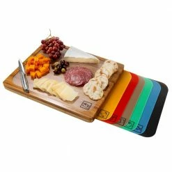 Best deal 😍 1-Piece Bamboo Cutting Board with 7-Color-Coded Food Icon Flexible Cutting Mat Set by Seville Classics 😀