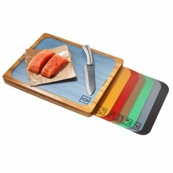 Best deal 😍 1-Piece Bamboo Cutting Board with 7-Color-Coded Food Icon Flexible Cutting Mat Set by Seville Classics 😀 -Cutlery Sales bamboo seville classics cutting boards bmb17076 76 1000