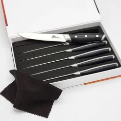 Outlet 🔥 6-Piece Ultimate Steak Knife Set with Full Tang Triple Riveted Handles by BBQ Dragon 🥰 -Cutlery Sales bbq dragon steak knives bbqd470 44 1000