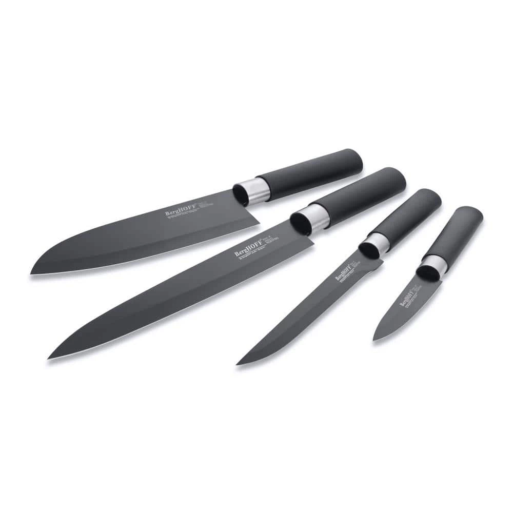 New ๐ Essentials 4-Piece in Black Ceramic ๐งฅ Coated Steel Knife Set by BergHOFF ๐งจ 3 New ๐ Essentials 4-Piece in Black Ceramic ๐งฅ Coated Steel Knife Set by BergHOFF ๐งจ