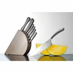 Budget 🎁 Essentials Concavo 8-Piece Stainless Steel Knife Set with Block by BergHOFF ✨ -Cutlery Sales berghoff knife sets 1308037 4f 1000