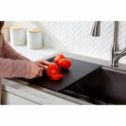 Outlet 👍 17 in. x 11 in. Rectangle Plastic Cutting Board by Elkay 🔥 -Cutlery Sales black elkay cutting boards hdcb1117w 40 1000