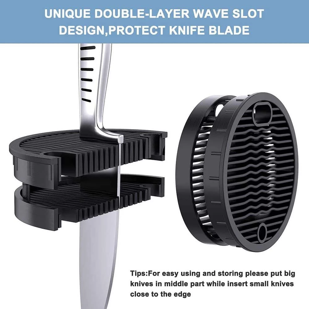 Best deal ⭐ 14-Knife Universal Plastic Single Barrel Double-Layer Wavy Design Knife Block by cadeninc 😀 4 Best deal ⭐ 14-Knife Universal Plastic Single Barrel Double-Layer Wavy Design Knife Block by cadeninc 😀 - Image 2