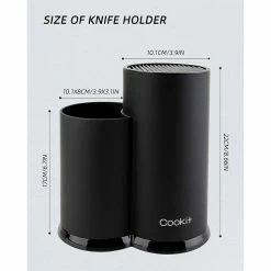 Hot Sale 🤩 12-Knife Polypropylene Storage Knife Block with Double Barrel by Tileon 👏 -Cutlery Sales black tileon knife blocks storage aybszhd1443 76 1000