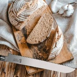 Outlet 🎉 10 in. Stainless Steel Partial Tang Serrated Bread Knife with Wood Composite Handle by HOMLUX 🎁 -Cutlery Sales bread knives x002y4bhqr 4f 1000