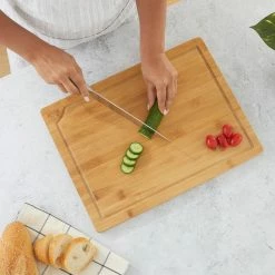Buy 🔥 3-Piece Brown Bamboo Wooden Food Kitchen Cutting Board Set by JoyJolt 🤩 -Cutlery Sales brown joyjolt cutting boards jkt15130 1f 1000