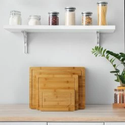 Buy 🔥 3-Piece Brown Bamboo Wooden Food Kitchen Cutting Board Set by JoyJolt 🤩 -Cutlery Sales brown joyjolt cutting boards jkt15130 fa 1000