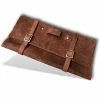 Best Sale 🎁 Large Double Buckle Leather Handmade Knife Roll with 11 Pockets by Kauri Design 😉 -Cutlery Sales brown kauri design knife blocks storage uac 482 64 1000