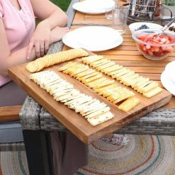 Outlet 🥰 20 in. x 15 in. Rectangle Wooden Teak End Grain Cutting Board with Cured Beeswax Finish by Sunnydaze Decor ❤️ -Cutlery Sales brown sunnydaze decor cutting boards jva 391 fa 1000