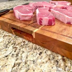 Outlet 🎁 24 in. x 18 in. Acacia Wood Cutting Board by AmeriHome ✔️ -Cutlery Sales brown tan amerihome cutting boards 806922 1f 1000