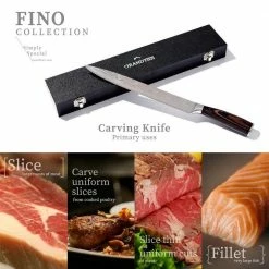 Best reviews of 🎁 Meat Slicing Carving Knife - Full Tang German Stainless Steel Kitchen Cutlery with 10 in. Blade and Pakkawood Handle by GRANDTIES 🌟 -Cutlery Sales carving knives gt1002 44 1000