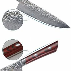 Top 10 🥰 8 in. Damascus High Carbon Steel Partial Tang Chef's Knife by Movisa ✔️ -Cutlery Sales chef s knives mvdjs012 4f 1000