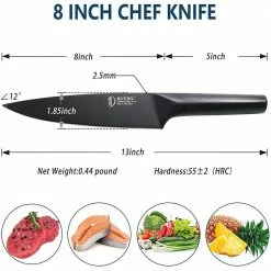 Promo 🧨 8 in. Black Titanium 🧥 Coated Carbon Steel Full Tang Chef's Knives by Movisa ❤️ 13 Promo 🧨 8 in. Black Titanium 🧥 Coated Carbon Steel Full Tang Chef's Knives by Movisa ❤️ -Cutlery Sales chef s knives mvdjs014 44 1000