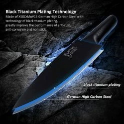 Promo 🧨 8 in. Black Titanium 🧥 Coated Carbon Steel Full Tang Chef's Knives by Movisa ❤️ 10 Promo 🧨 8 in. Black Titanium 🧥 Coated Carbon Steel Full Tang Chef's Knives by Movisa ❤️ -Cutlery Sales chef s knives mvdjs014 c3 1000