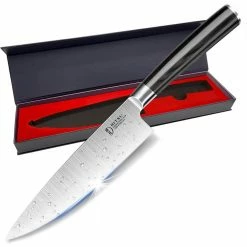 Hot Sale ✨ 8 in. German High Carbon Steel Partial Tang Chef's Knives by Movisa 🛒