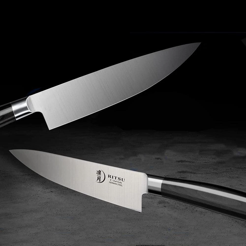 Hot Sale ✨ 8 in. German High Carbon Steel Partial Tang Chef's Knives by Movisa 🛒 5 Hot Sale ✨ 8 in. German High Carbon Steel Partial Tang Chef's Knives by Movisa 🛒 - Image 3