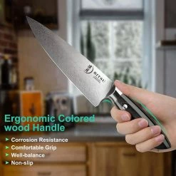 Brand new ๐ 8 in. Damascus High Carbon Steel Full Tang Chef's Knife by Movisa ๐งจ 13 Brand new ๐ 8 in. Damascus High Carbon Steel Full Tang Chef's Knife by Movisa ๐งจ -Cutlery Sales chef s knives mvdjs019 31 1000