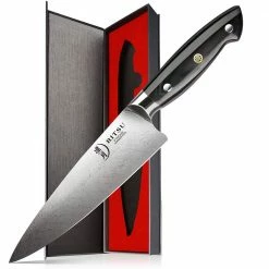 Brand new 🔔 8 in. Damascus High Carbon Steel Full Tang Chef's Knife by Movisa 🧨
