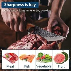 Flash Sale ⌛ 6 in. High-Carbon Steel Full Tang Viking Chef's Knife by HOMEIBRO ❤️