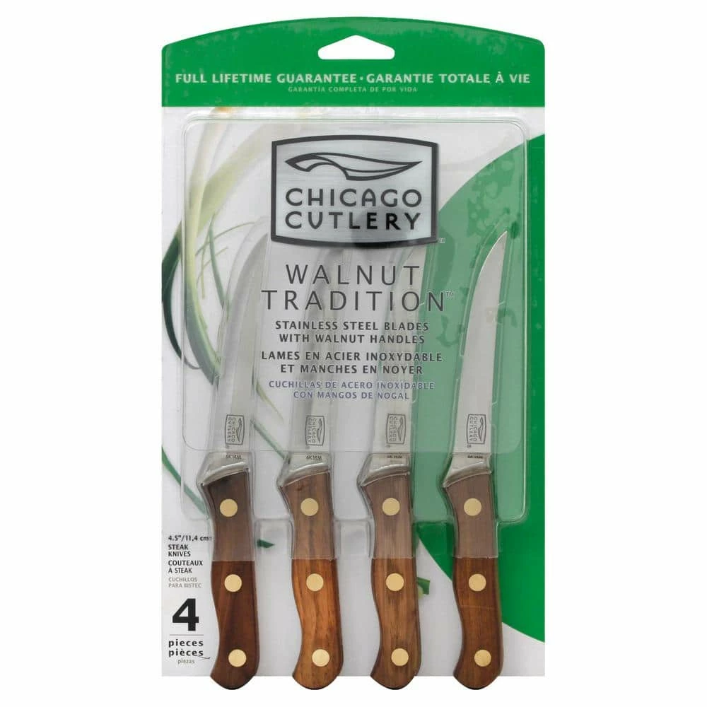 Flash Sale ๐ Walnut Tradition 5 in. stainless steel full tang steak knife 4-piece set by Chicago Cutlery โ 4 Flash Sale ๐ Walnut Tradition 5 in. stainless steel full tang steak knife 4-piece set by Chicago Cutlery โ - Image 2