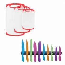 Top 10 👏 10-Piece Stainless-Steel Cutting Knives with Magnetic Knife Holder and 3-Pack Plastic Cutting Boards by Classic Cuisine 👏 -Cutlery Sales classic cuisine knife sets sh bund178 76 1000