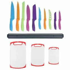 Top 10 👏 10-Piece Stainless-Steel Cutting Knives with Magnetic Knife Holder and 3-Pack Plastic Cutting Boards by Classic Cuisine 👏 -Cutlery Sales classic cuisine knife sets sh bund178 fa 1000