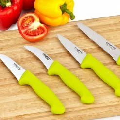 Brand new 👏 4-Pieces Green Stainless Steel Knife Set Utility Paring Vegetable and Peeling by Cook N Home 🎁 -Cutlery Sales cook n home knife sets 02579 31 1000