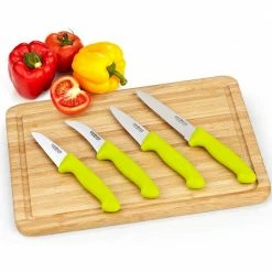 Brand new 👏 4-Pieces Green Stainless Steel Knife Set Utility Paring Vegetable and Peeling by Cook N Home 🎁 -Cutlery Sales cook n home knife sets 02579 4f 1000
