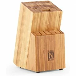 New 🔔 15-Piece Stainless Steel Knife Set with Bamboo Storage Block by Cook N Home 💯 -Cutlery Sales cook n home knife sets 02630 44 1000