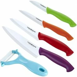 Buy 🧨 9-Piece Multicolor Ceramic Knife Set with Sheaths by Cook N Home 💯