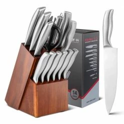 Budget ๐ฅฐ 14-Piece Kitchen Knife Set Stainless Steel Knife Block Set w/Sharpener by Costway ๐คฉ