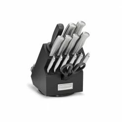 Best Sale ✨ 15pc Stainless Steel Rotating Cutlery Block Set - Black by Cuisinart 😉