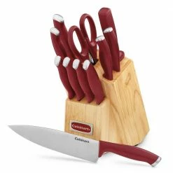 Coupon ⭐ Color Pro Collection 12-Piece Red Handled Block Cutlery Set by Cuisinart 😉 -Cutlery Sales cuisinart knife sets c77ssr 12p 4f 1000
