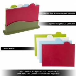Deals 🌟 5-Piece Color Coded Plastic Cutting Board Set by Unbranded 🎁 -Cutlery Sales cutting boards 266747qum 4f 1000
