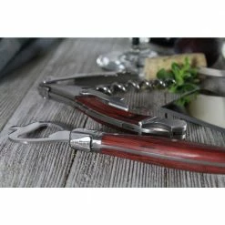 Cheap 🔔 FrenchHome Laguiole 5 Piece Stainless Steel Cheese Knife Set and Wine Opener Set with Pakkawood Handles. by French Home 🎁 -Cutlery Sales french home knife sets grp290 1f 1000